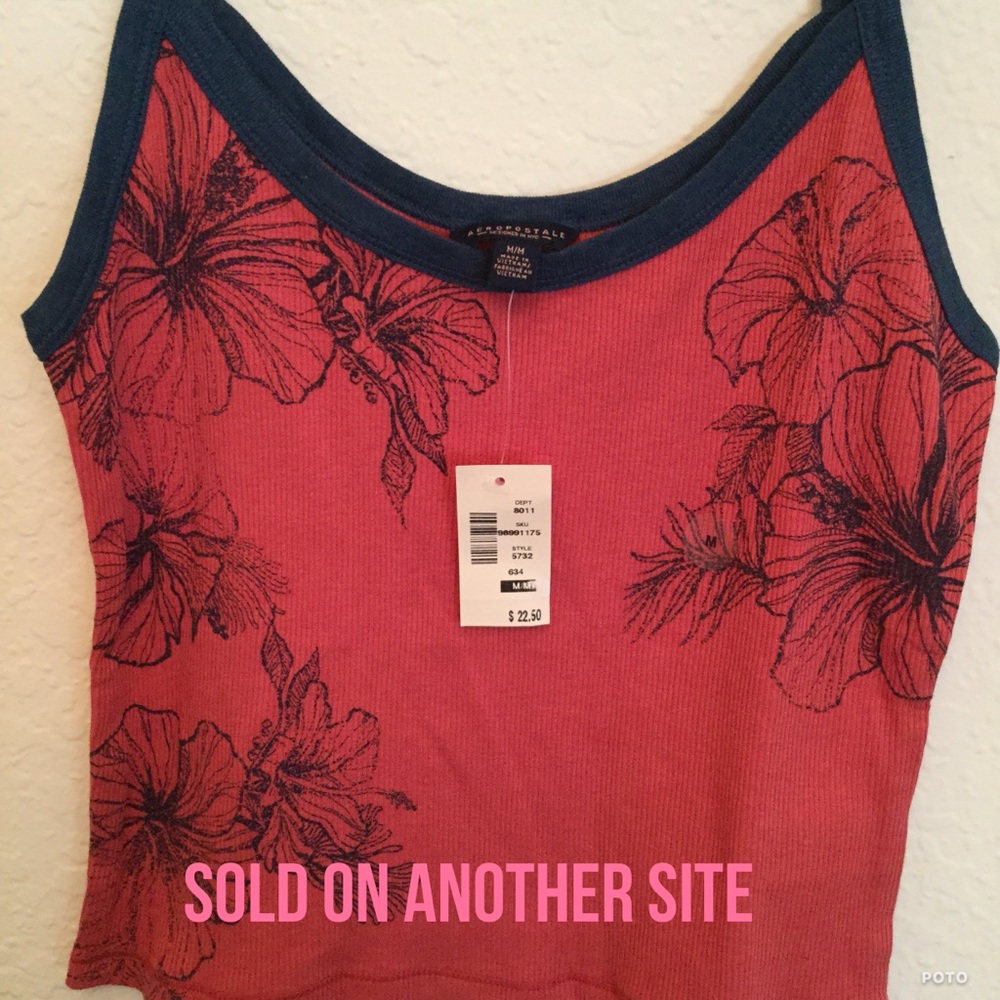 NWT Aeropostale HIBISCUS RIBBED CROP TANK